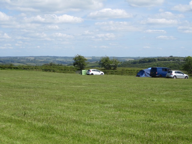 spacious campsite with campfires